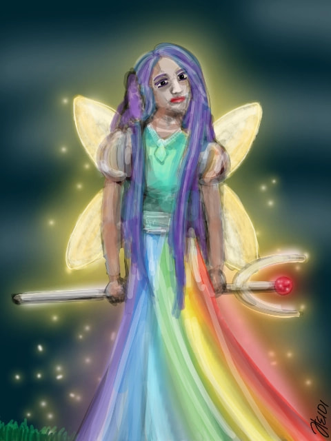 This totally NOT my style. #myfantasy #minichallenge I will never dye my hair blue and put on a pair of wings.