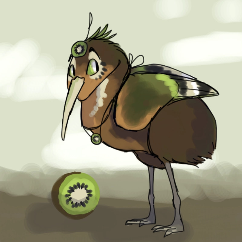 kiwi bird doodle || #foodchallenge #fridayswithsketch ‪@sonysketch‬ // thanks for the feature <3