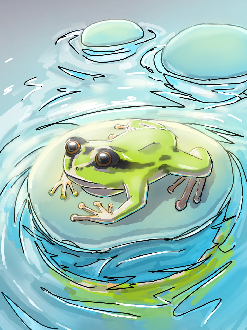#fridaysforfuture #frydaywithsketch #frog #nature хах, нарисовал лягушонка))))