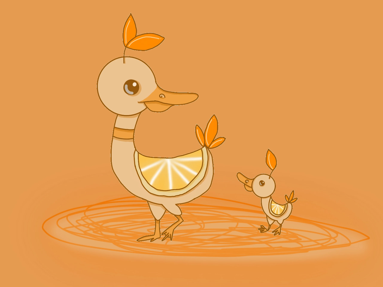 Kind of rushed this one, but think it still worked out. I drew a mama duck with her duckling. #orangechallenge #colorweek #ducks #duckling #orange Edit: Thank you all so much for the feature. I appreciate all of your love and support!