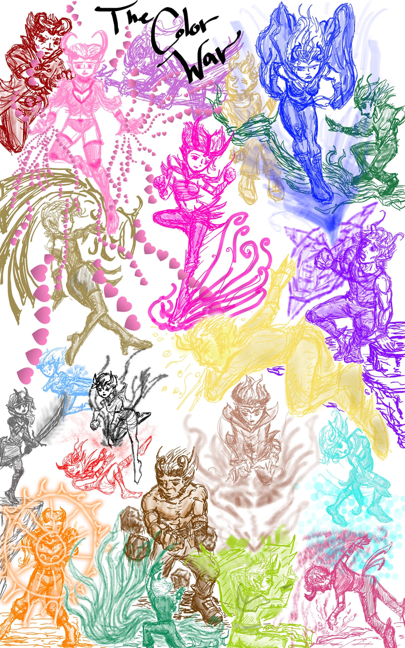 #manycolors #fridayswithsketch #SonySketch #color #war .  Epic battle in the cavern of many colors.