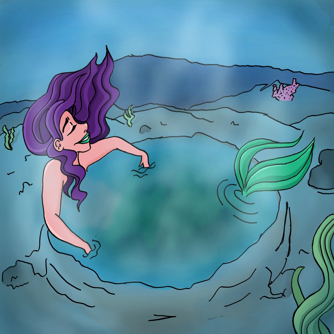 #hotorcold #100PercentSketch #fridayswithsketch #mermaid A mermaid relaxing in a hot-water geyser 🧜‍♀️ ‪@sonysketch‬