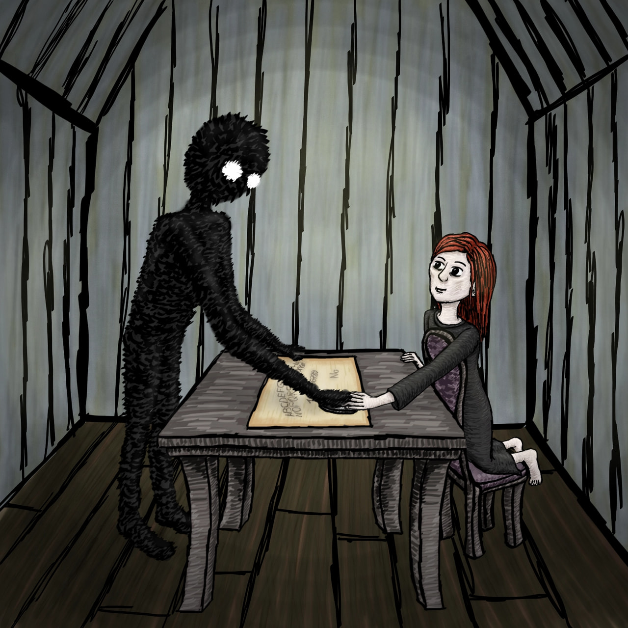 My favourite scene in #RustyLake #roots. #ouijaboard #fridayswithsketch #myfavgame ‪