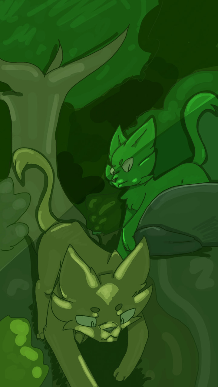 #greenchallenge  #colorweek #cats quick one because i had little time ╮(─▽─)╭. On picture are two random cats