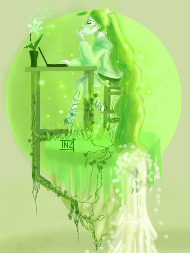 #greenchallenge #colorweek #green #island Hello! I owe it to everyone who has been following me to post more! This one took me about three hours, but I'm really proud of it! Should I name this piece? Comment if you have a suggestion! #SilverMidnight #SM