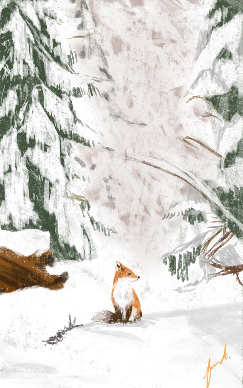 Little Fox 🦊 #wintercreature #fridayswithsketch #100PercentSketch