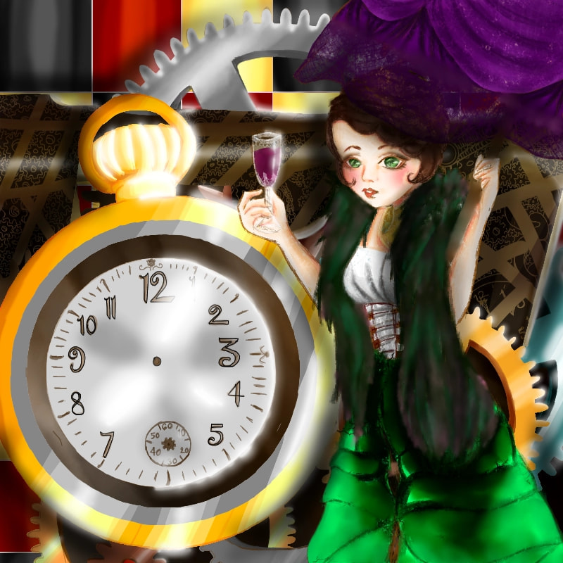 Something for #Clockwork #Clockworkchallenge #Inktober2018 ‪@sonysketch‬ This is a smash up between 1920's and steampunk (which are the two things I love imao) #1920 #steampunk #clock #detailed #digitalart #digital