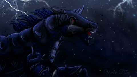 War Horse #Warhorse #horse #night #storm