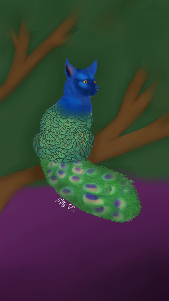 Here is my #FusionChallenge it's a pea-cat (peacock and cat mix) #fridayswithsketch #fusion #digitalpainting #LillybArt edit; THANK YOU SO MUCH FOR FEATURING ME ‪@sonysketch‬