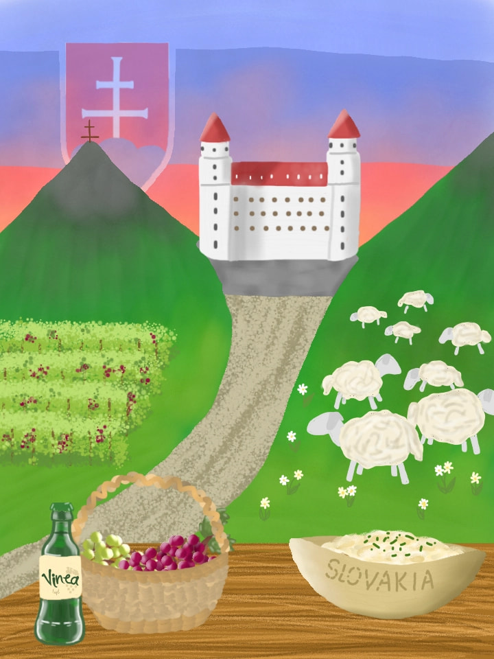 I draw typical things that you can find in Slovakia #bratislava #slovakia #sheeps #grapes #cheese #moutains #mycountry #fridayswithsketch @sonysketch