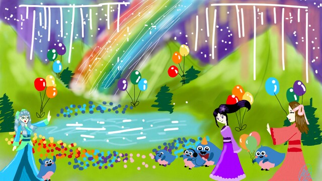 #4stepstoz4 #meandotto #sketchparty #SilverMidnight #SM #sketchworld hey!! We invited the other Ottos (Otti? Ottise?) and some OC s of mine to the party! It's nighttime and the rainbow auroras came out to play! Happy birthday Otto ! 🎂 🎂 #rainbow #aurora