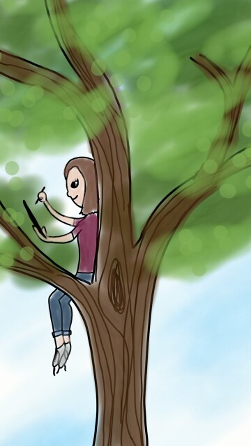 I love sketching in a tree, Its my favorite place💜  #Fridayswithsketch #myplacetosketch ‪@sonysketch‬