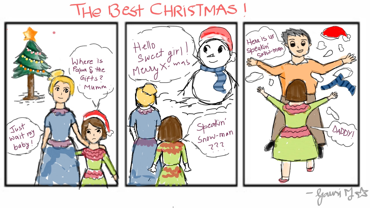'THE BEST CHRISTMAS' by me! and it's an emotional one!!:) #mycomic #collab #sonysketch