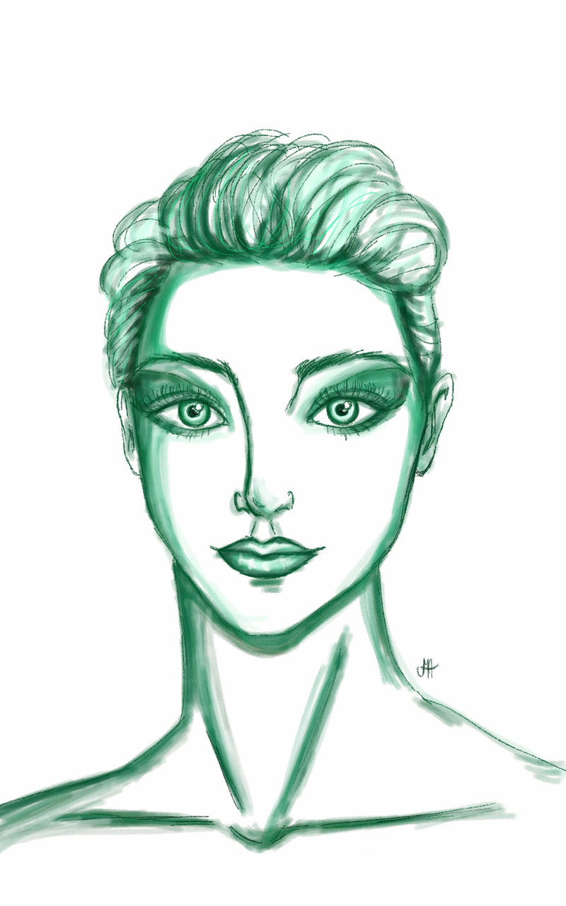 Short hair Helena in green colour. Do you want it as collab? I still have clear lines  #shma#maoc#green#greenchallenge##face#scribble#helenaxyz Edit: I forgot her mole... again...Edit2: Collab link in the comments #MAft