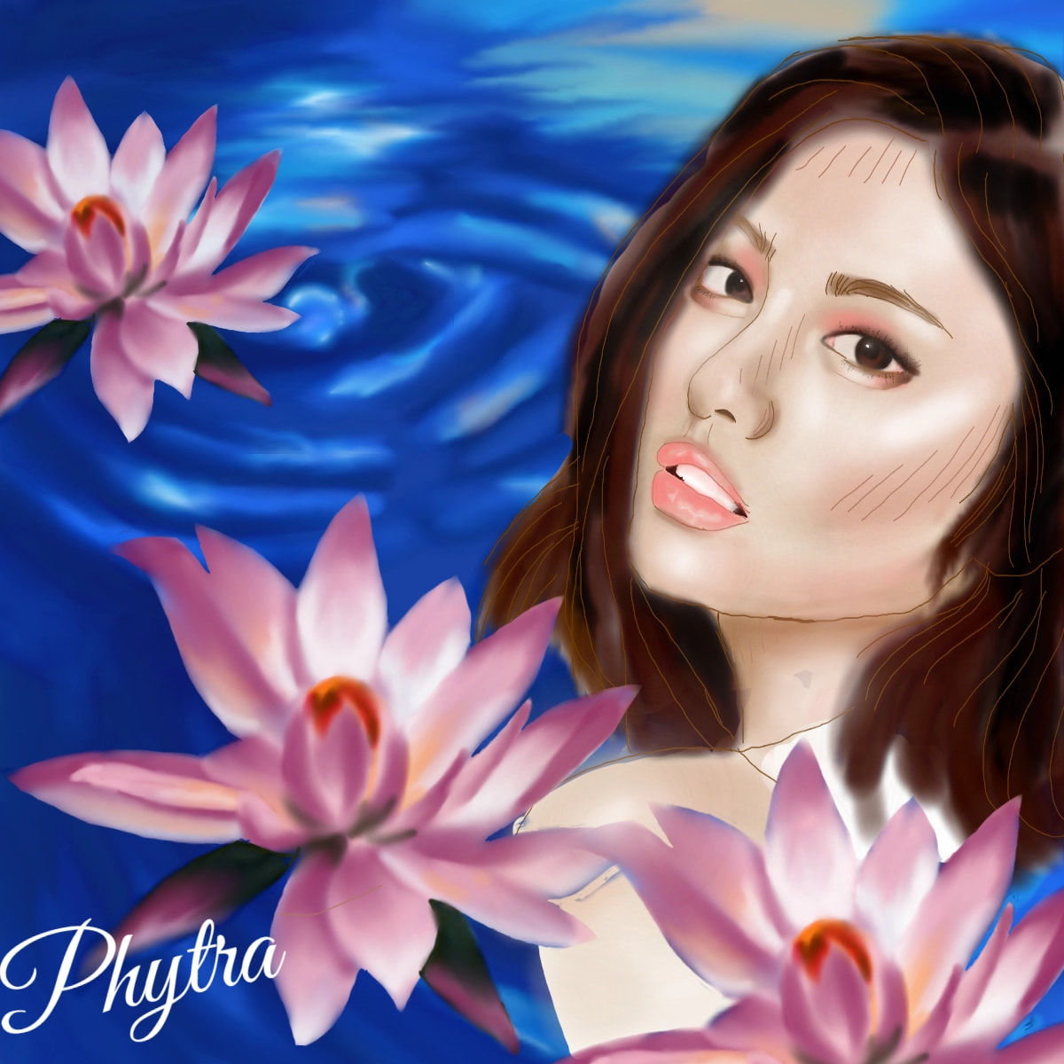 ‪@sonysketch‬  Two things that I think are stunning: lotus blossums and nana from after school #kpopchallenge #fridayswithsketch #portrait #lotus