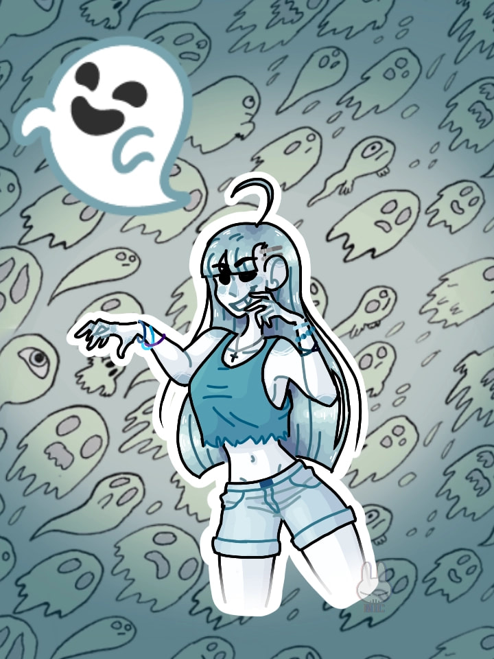 edit; dhndjdbsj thank you guys sO muCh i got feAtUREd ) it's a little bit messy, but here's my fave emoji as a ghost girl #fridayswithsketch #emoji #girl #ghost #ghostgirl #EmojiChallenge