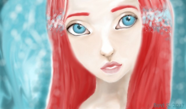 #blue #water #girl #waterfall #mermaid #cute #kawaii