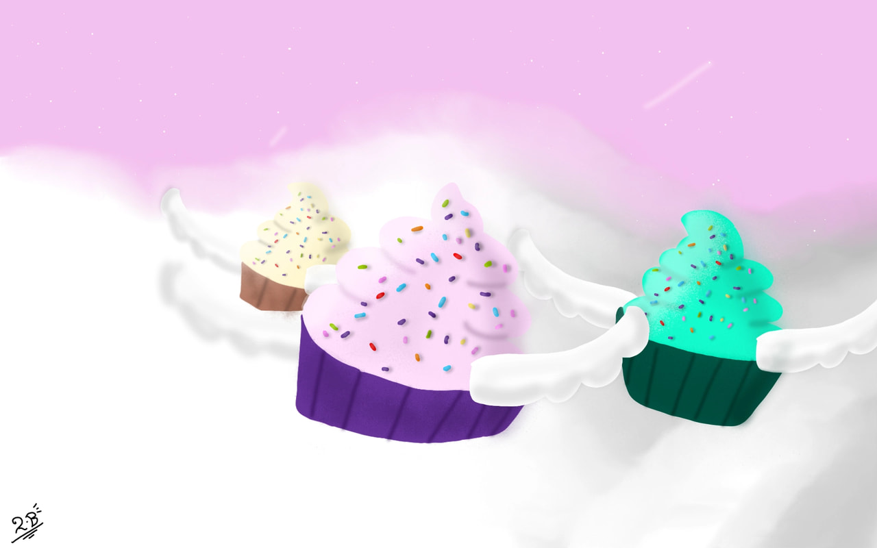 The flying Cupcakes. #fusionchallenge #sonysketch #fridayswithsketch  ‪@sonysketch‬